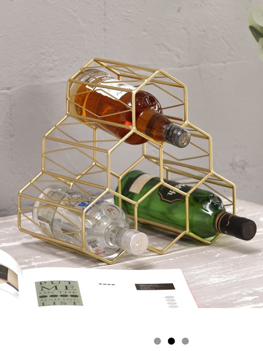 Gold Geometric Wine Rack - Picture 8 of 8